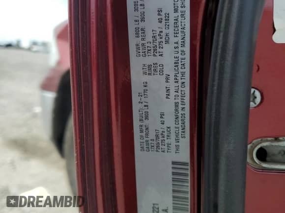 2021 Ram 1500 SLT z VIN 1C6RR7LG5MS533221, wystawiony jako Copart lot #61682775 z przebiegiem 91 612 mil mil oraz Szkoda całkowita • Salvage title. Historia ofert i sprzedaży dostępna na DreamBid. Obrazek 12.