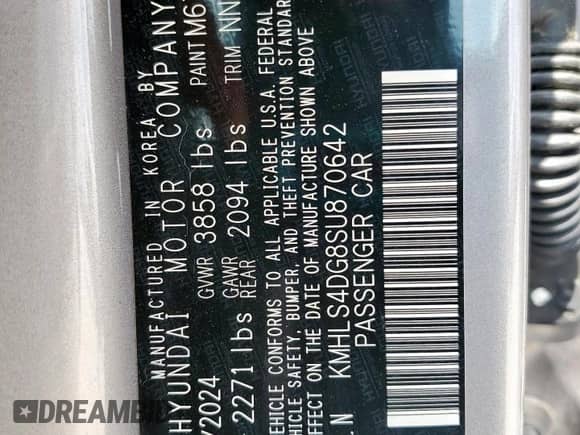 2025 Hyundai Elantra SEL Convenience z VIN KMHLS4DG8SU870642, wystawiony jako Copart lot #69077955 z przebiegiem 24 527 mil mil oraz Szkoda całkowita • Salvage title. Historia ofert i sprzedaży dostępna na DreamBid. Obrazek 12.