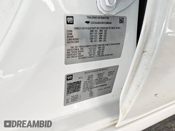 2023 Chevrolet Silverado 1500 Custom with VIN 1GCRABEK9PZ288066, listed as a Copart auction lot 68194265 with 93,133 mi miles and Clean title. Bid and sale history available at DreamBid. Image 12.