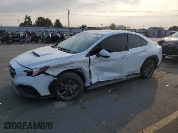 2023 Subaru WRX с VIN JF1VBAA61P9822973, выставлен на аукционе Copart как лот 72050655 с пробегом 7 383 миль миль и Списание • Salvage title. История ставок и продаж доступна на DreamBid. Изображение 1.