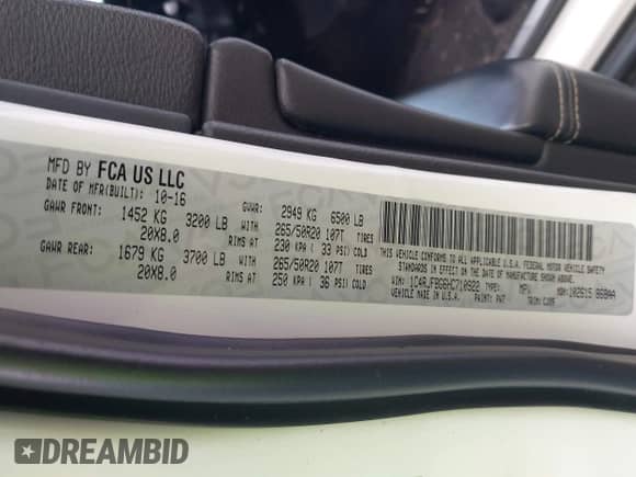 2017 Jeep Grand Cherokee Limited z VIN 1C4RJFBG6HC710922, wystawiony jako IAAI lot #43509357 z przebiegiem 108 800 mil mil oraz . Historia ofert i sprzedaży dostępna na DreamBid. Obrazek 9.