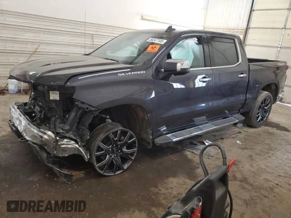 2024 Chevrolet Silverado 1500 LTZ with VIN 3GCUDGEL5RG152009, listed as a Copart auction lot 56247105 with Not provided miles and Salvage title. Bid and sale history available at DreamBid. Image 1.
