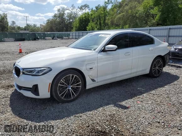 2023 BMW 5 Series 530e with VIN WBA13AG03PCL74146, listed as a Copart auction lot 50576685 with 41,163 mi miles and Salvage title. Bid and sale history available at DreamBid. Image 1.