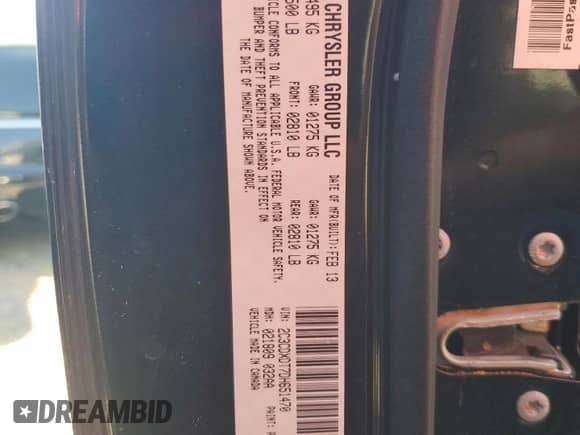 2013 Dodge Charger RT with VIN 2C3CDXDT7DH651470, listed as a Copart auction lot 81924305 with 209,237 mi miles and Salvage title. Bid and sale history available at DreamBid. Image 12.