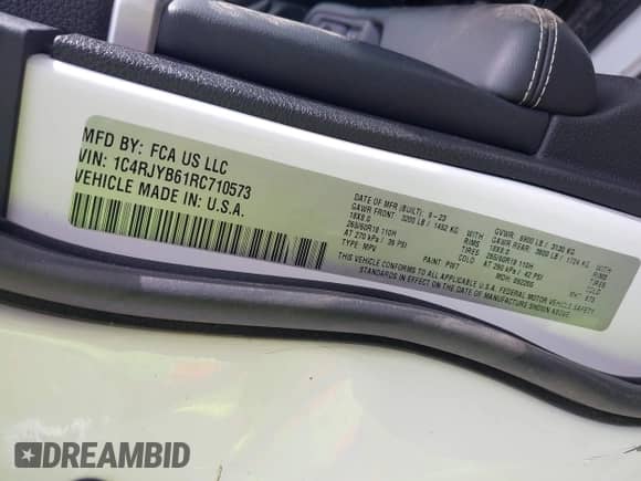 2024 Jeep Grand Cherokee with VIN 1C4RJYB61RC710573, listed as a IAAI auction lot 43369280 with Not provided miles and . Bid and sale history available at DreamBid. Image 9.