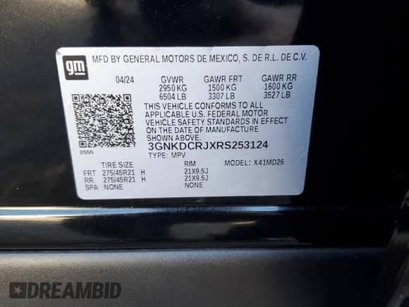 2024 Chevrolet Blazer EV eAWD RS z VIN 3GNKDCRJXRS253124, wystawiony jako Copart lot #91295445 z przebiegiem 415 mil mil oraz Czysty tytuł • Clean title. Historia ofert i sprzedaży dostępna na DreamBid. Obrazek 12.