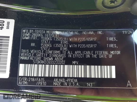 2025 Toyota Sienna LE с VIN 5TDKRKEC6SS233202, выставлен на аукционе IAAI как лот 42486796 с пробегом 5 143 миль миль и . История ставок и продаж доступна на DreamBid. Изображение 9.