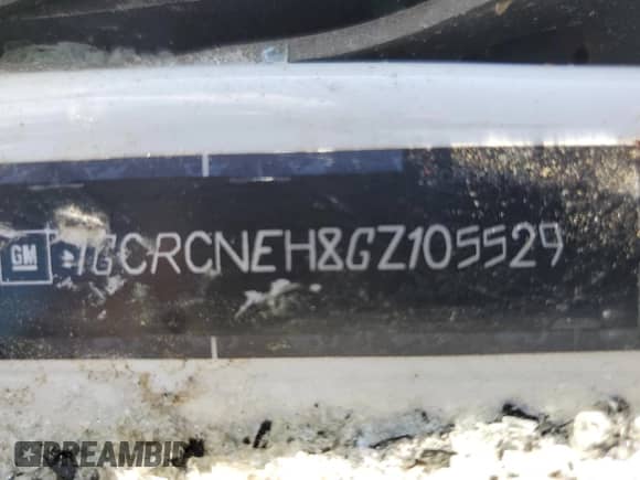 2016 Chevrolet Silverado 1500 Work Truck z VIN 1GCRCNEH8GZ105529, wystawiony jako Copart lot #58183485 z przebiegiem Nie podano mil oraz Szkoda całkowita • Salvage title. Historia ofert i sprzedaży dostępna na DreamBid. Obrazek 12.