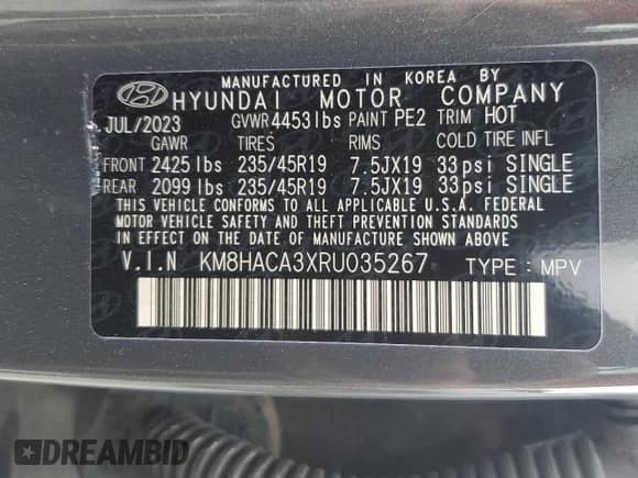 2024 Hyundai Kona N Line с VIN KM8HACA3XRU035267, выставлен на аукционе Copart как лот 69004005 с пробегом 23 444 миль миль и Списание • Salvage title. История ставок и продаж доступна на DreamBid. Изображение 14.