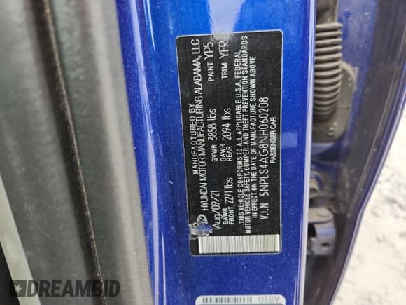 2022 Hyundai Elantra SEL с VIN 5NPLS4AG8NH060208, выставлен на аукционе Copart как лот 85854225 с пробегом 80 936 миль миль и Чистый • Clean title. История ставок и продаж доступна на DreamBid. Изображение 12.