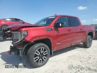 2024 GMC Sierra 1500 AT4 with VIN 1GTUUEEL2RZ156989, listed as a Copart auction lot 87390875 with 18,547 mi miles and Salvage title. Bid and sale history available at DreamBid. Image 1.