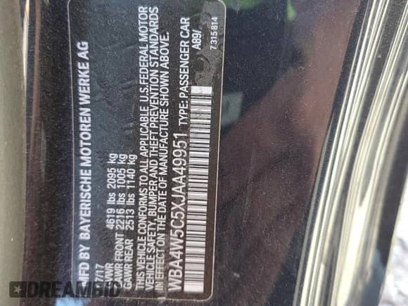 2018 BMW 4 Series 430i xDrive z VIN WBA4W5C5XJAA49951, wystawiony jako Copart lot #82294945 z przebiegiem 53 202 mil mil oraz Szkoda całkowita • Salvage title. Historia ofert i sprzedaży dostępna na DreamBid. Obrazek 12.