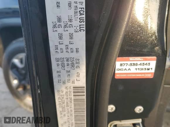 2018 Jeep Compass Trailhawk z VIN 3C4NJDDBXJT282223, wystawiony jako Copart lot #71860695 z przebiegiem 87 145 mil mil oraz Szkoda całkowita • Salvage title. Historia ofert i sprzedaży dostępna na DreamBid. Obrazek 12.