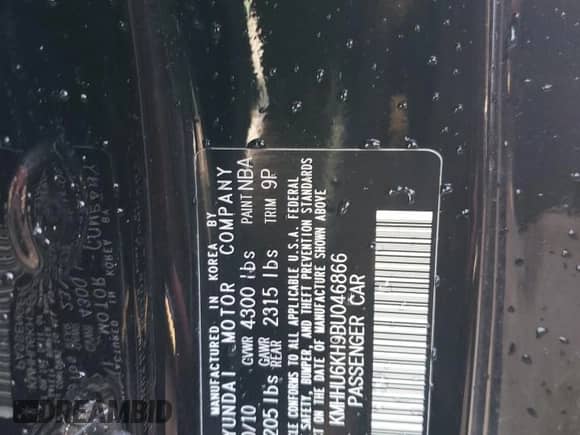 2011 Hyundai Genesis Coupe Track с VIN KMHHU6KH9BU046866, выставлен на аукционе Copart как лот 77601484 с пробегом Не указан миль и Списание • Salvage title. История ставок и продаж доступна на DreamBid. Изображение 13.