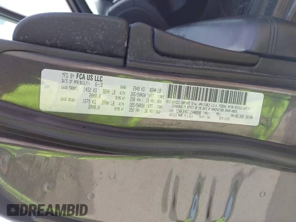 2018 Jeep Grand Cherokee Altitude с VIN 1C4RJFAG7JC448996, выставлен на аукционе IAAI как лот 43115881 с пробегом 123 306 миль миль и . История ставок и продаж доступна на DreamBid. Изображение 9.