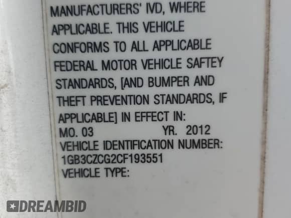 2012 Chevrolet Silverado 3500HD Work Truck z VIN 1GB3CZCG2CF193551, wystawiony jako Copart lot #56550675 z przebiegiem 162 098 mil mil oraz Czysty tytuł • Clean title. Historia ofert i sprzedaży dostępna na DreamBid. Obrazek 14.