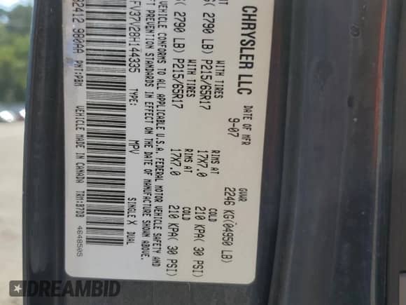 2008 Dodge Magnum SXT with VIN 2D4FV37V28H144335, listed as a Copart auction lot 84794075 with 176,933 mi miles and Clean title. Bid and sale history available at DreamBid. Image 12.