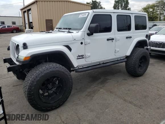 2021 Jeep Wrangler Unlimited Sport S with VIN 1C4HJXDG0MW624464, listed as a Copart auction lot 72150294 with 25,233 mi miles and Salvage title. Bid and sale history available at DreamBid. Image 1.