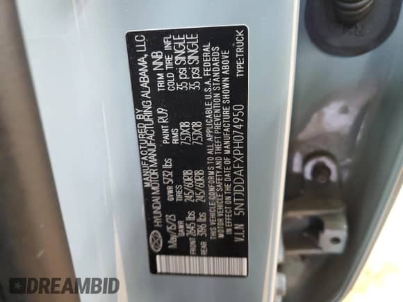 2023 Hyundai Santa Cruz SEL Premium с VIN 5NTJDDAFXPH074950, выставлен на аукционе Copart как лот 59469855 с пробегом 53 617 миль миль и Списание • Salvage title. История ставок и продаж доступна на DreamBid. Изображение 12.