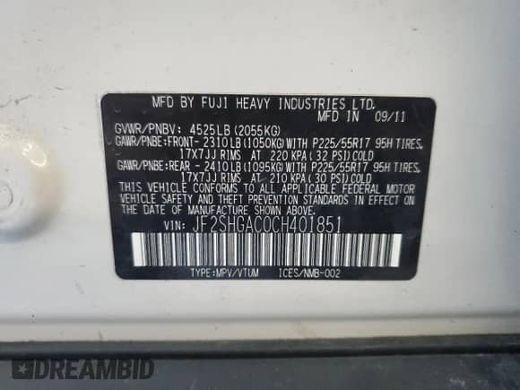2012 Subaru Forester XT Premium z VIN JF2SHGAC0CH401851, wystawiony jako Copart lot #52932735 z przebiegiem 117 321 mil mil oraz Szkoda całkowita • Salvage title. Historia ofert i sprzedaży dostępna na DreamBid. Obrazek 14.