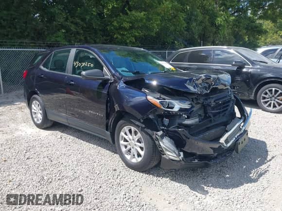 2020 Chevrolet Equinox LS with VIN 3GNAXSEV1LS569427, listed as a IAAI auction lot 43071250 with 60,933 mi miles and . Bid and sale history available at DreamBid. Image 1.