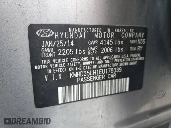 2014 Hyundai Elantra с VIN KMHD35LH1EU178339, выставлен на аукционе Copart как лот 59182015 с пробегом 134 243 миль миль и Списание • Salvage title. История ставок и продаж доступна на DreamBid. Изображение 13.