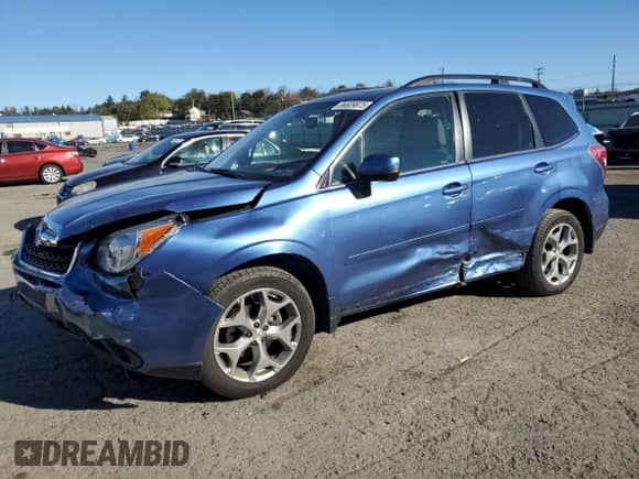 2015 Subaru Forester Touring with VIN JF2SJAWC5FH477385, listed as a Copart auction lot 86609875 with 65,497 mi miles and Salvage title. Bid and sale history available at DreamBid. Image 1.