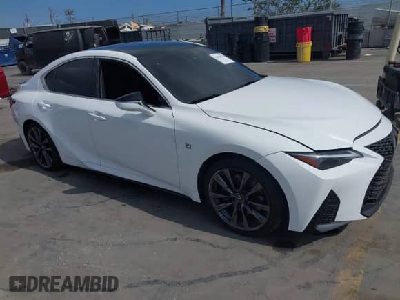 2022 Lexus IS 350 F Sport with VIN JTHGZ1B2XN5056299, listed as a IAAI auction lot 42803527 with 18,358 mi miles and . Bid and sale history available at DreamBid. Image 1.