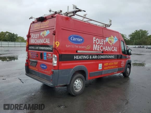 2018 Ram ProMaster Cargo с VIN 3C6URVHG9JE139419, выставлен на аукционе Copart как лот 72586384 с пробегом 56 539 миль миль и Списание • Salvage title. История ставок и продаж доступна на DreamBid. Изображение 3.