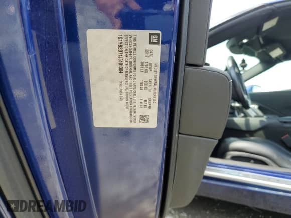 2018 Chevrolet Corvette 1LT z VIN 1G1YB2D71J5101304, wystawiony jako Copart lot #64111735 z przebiegiem Nie podano mil oraz Szkoda całkowita • Salvage title. Historia ofert i sprzedaży dostępna na DreamBid. Obrazek 12.