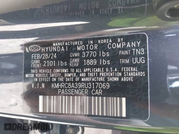 2024 Hyundai Venue Limited с VIN KMHRC8A39RU317069, выставлен на аукционе IAAI как лот 42106862 с пробегом 13 941 миль миль и . История ставок и продаж доступна на DreamBid. Изображение 9.