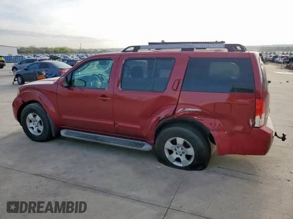 2005 Nissan Pathfinder SE z VIN 5N1AR18U05C770384, wystawiony jako Copart lot #50765105 z przebiegiem 180 256 mil mil oraz Szkoda całkowita • Salvage title. Historia ofert i sprzedaży dostępna na DreamBid. Obrazek 2.