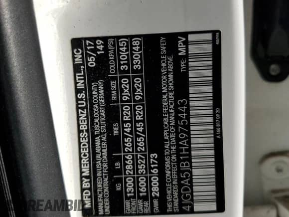 2017 Mercedes-Benz GLE 350 z VIN 4JGDA5JB1HA975443, wystawiony jako Copart lot #81858015 z przebiegiem 109 195 mil mil oraz Szkoda całkowita • Salvage title. Historia ofert i sprzedaży dostępna na DreamBid. Obrazek 13.