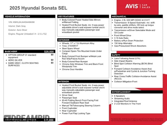 2025 Hyundai Sonata SEL с VIN KMHL64JA4SA486086, выставлен на аукционе Copart как лот 84370465 с пробегом 9 889 миль миль и Списание • Salvage title. История ставок и продаж доступна на DreamBid. Изображение 12.