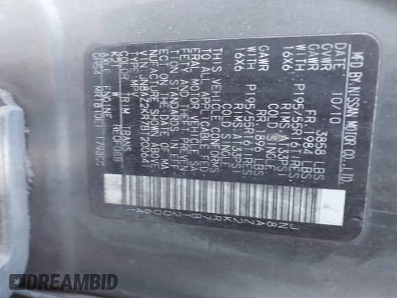 2011 Nissan Cube S с VIN JN8AZ2KR7BT200641, выставлен на аукционе IAAI как лот 41385742 с пробегом 178 164 миль миль и . История ставок и продаж доступна на DreamBid. Изображение 9.