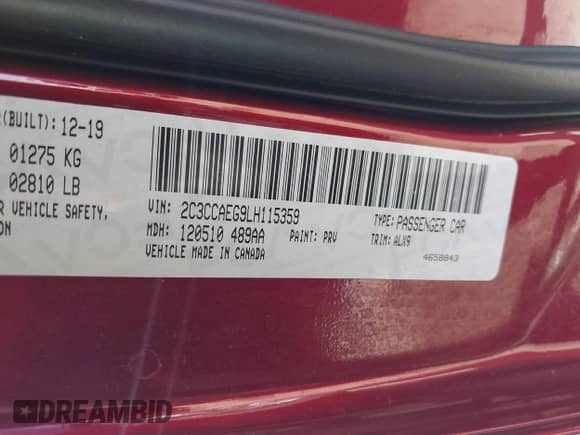 2020 Chrysler 300 Limited с VIN 2C3CCAEG9LH115359, выставлен на аукционе IAAI как лот 42255827 с пробегом 46 274 миль миль и . История ставок и продаж доступна на DreamBid. Изображение 9.