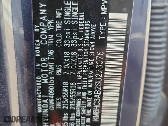 2025 Hyundai Kona SEL Convenience z VIN KM8HC3AB2SU223076, wystawiony jako Copart lot #81265225 z przebiegiem 13 700 mil mil oraz Szkoda całkowita • Salvage title. Historia ofert i sprzedaży dostępna na DreamBid. Obrazek 12.