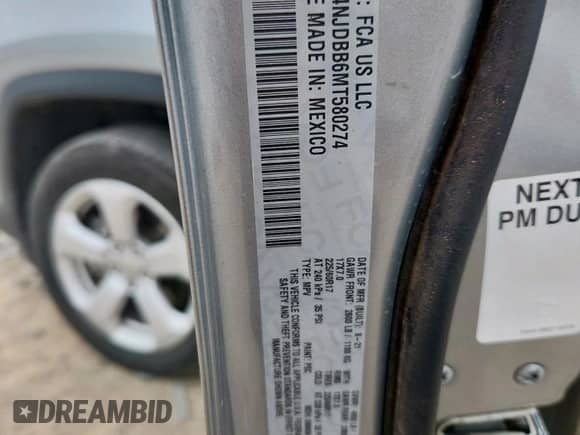 2021 Jeep Compass Latitude with VIN 3C4NJDBB6MT580274, listed as a Copart auction lot 63085195 with 80,474 mi miles and Clean title. Bid and sale history available at DreamBid. Image 12.