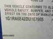2013 Chevrolet Volt с VIN 1G1RA6E42DU107965, выставлен на аукционе IAAI как лот 43381912 с пробегом 134 754 миль миль и . История ставок и продаж доступна на DreamBid. Изображение 9.