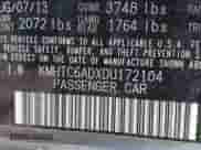 2013 Hyundai Veloster w/Gray Int z VIN KMHTC6ADXDU172104, wystawiony jako IAAI lot #42198689 z przebiegiem 67 160 mil mil oraz . Historia ofert i sprzedaży dostępna na DreamBid. Obrazek 9.