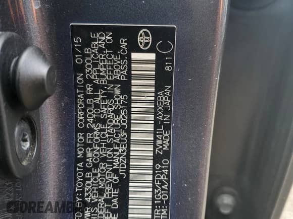 2015 Toyota Prius Two with VIN JTDZN3EU3FJ025175, listed as a Copart auction lot 72088645 with 156,080 mi miles and Clean title. Bid and sale history available at DreamBid. Image 13.