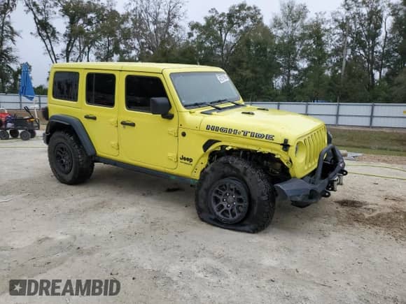 2022 Jeep Wrangler Unlimited High Tide z VIN 1C4HJXDG8NW242586, wystawiony jako Copart lot #42751785 z przebiegiem 11 476 mil mil oraz Nie do naprawy • Non repairable. Historia ofert i sprzedaży dostępna na DreamBid. Obrazek 4.