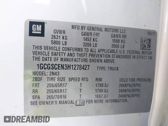 2017 Chevrolet Colorado 2WD LT с VIN 1GCGSCEN3H1278427, выставлен на аукционе IAAI как лот 43330451 с пробегом 134 039 миль миль и . История ставок и продаж доступна на DreamBid. Изображение 9.