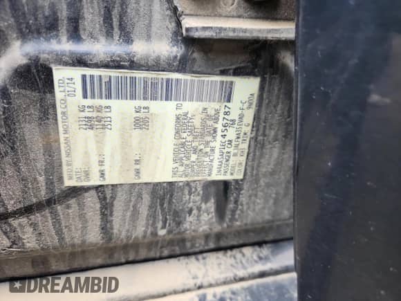 2014 Nissan Maxima S with VIN 1N4AA5AP1EC456787, listed as a Copart auction lot 69573785 with 177,420 mi miles and Salvage title. Bid and sale history available at DreamBid. Image 12.