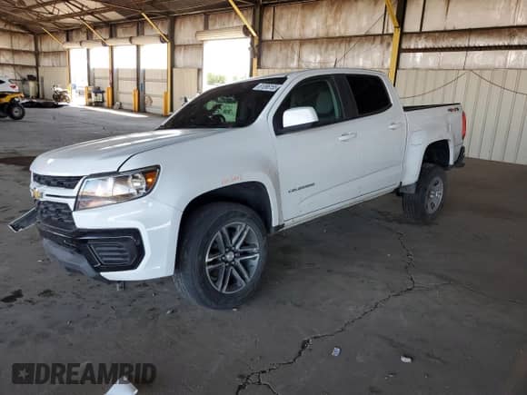 2021 Chevrolet Colorado 4WD Work Truck with VIN 1GCGTBENXM1181839, listed as a Copart auction lot 61096155 with 87,153 mi miles and Salvage title. Bid and sale history available at DreamBid. Image 1.