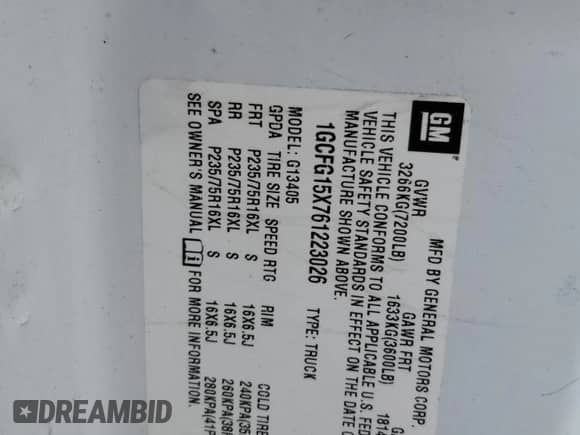 2006 Chevrolet Express Cargo z VIN 1GCFG15X761223026, wystawiony jako Copart lot #59749895 z przebiegiem 170 737 mil mil oraz Szkoda całkowita • Salvage title. Historia ofert i sprzedaży dostępna na DreamBid. Obrazek 13.