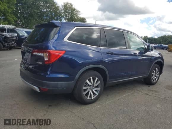 2020 Honda Pilot EX z VIN 5FNYF6H39LB027402, wystawiony jako Copart lot #81806915 z przebiegiem 38 579 mil mil oraz Szkoda całkowita • Salvage title. Historia ofert i sprzedaży dostępna na DreamBid. Obrazek 3.