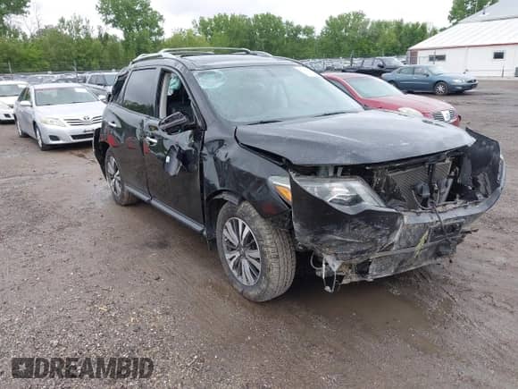 2017 Nissan Pathfinder SV with VIN 5N1DR2MMXHC675442, listed as a IAAI auction lot 42309321 with 48,343 mi miles and . Bid and sale history available at DreamBid. Image 1.