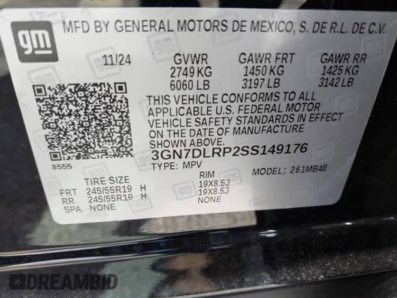 2025 Chevrolet Equinox EV LT с VIN 3GN7DLRP2SS149176, выставлен на аукционе IAAI как лот 42774818 с пробегом 104 миль миль и . История ставок и продаж доступна на DreamBid. Изображение 9.