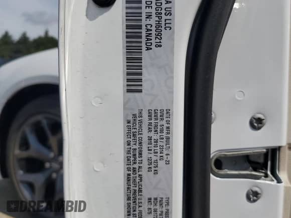 2023 Chrysler 300 Touring L с VIN 2C3CCADG8PH609218, выставлен на аукционе Copart как лот 68277675 с пробегом 5 130 миль миль и Списание • Salvage title. История ставок и продаж доступна на DreamBid. Изображение 12.